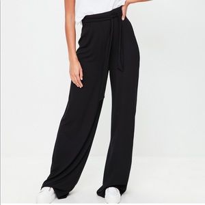 Tall black casual wide leg pants